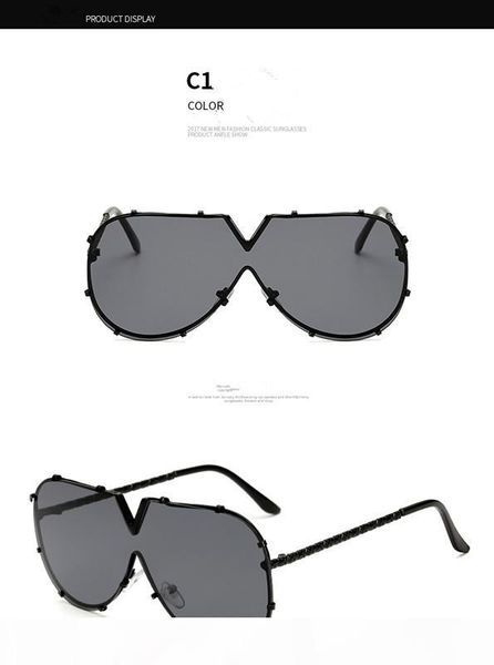 

brand designer women square sunglasses men's unique oversize shield uv400 gradient vintage eyeglasses alloy metal frames for women 11 c, White;black