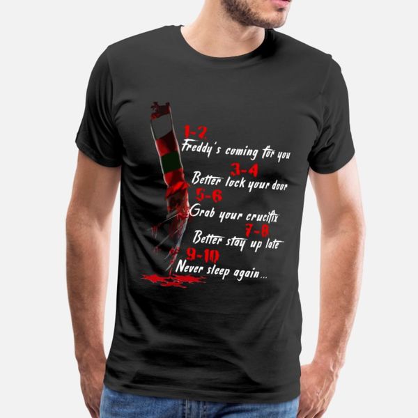 

1 2 freddy s coming for you t shirt men printing 100% cotton s-xxxl letters gift breathable summer pattern shirt