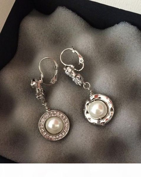 

new women earring fashion designer earrings c drop round crystal earrings accessories jewelry weeding earrings, Silver