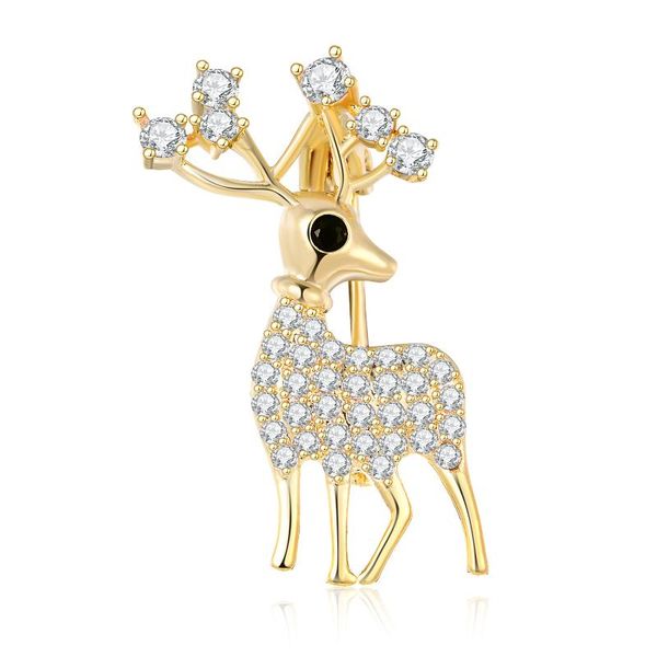 

dorado симпатичный белый розовый циркон deer броши для женщин новая медь рождество олени брошь pins мода одежда ювелирные подарки, Gray