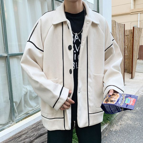 

men's jackets deerskin velvet jacket fashion solid color casual men streetwear wild loose korean coat mens m-3xl, Black;brown
