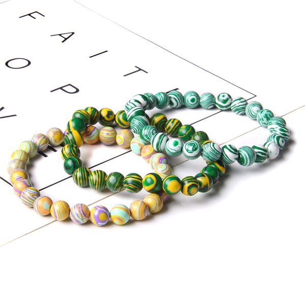 

boho stone beaded bracelet for men new malachite bracelets & bangles female chakra prayer natural stone bracelets jewelry gifts, Black