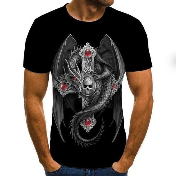 

horror skull summer new trendy 3d print shirts hentai plus size humor men clothing