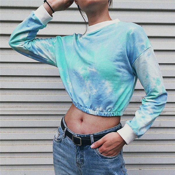 

dropshipping fashion womens designer hoodie tie dye rainbow gradient printed hollow out long sleeve sweatshirts casual female clothing, Black