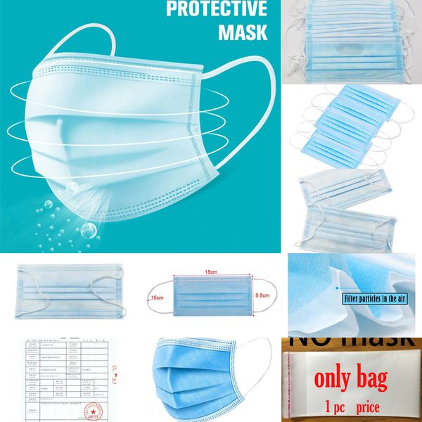 

anti-dust dustproof disposable masks mask adulte earloop blue face mouth masks facial protective cover masks wholesale send quickly 200pcs