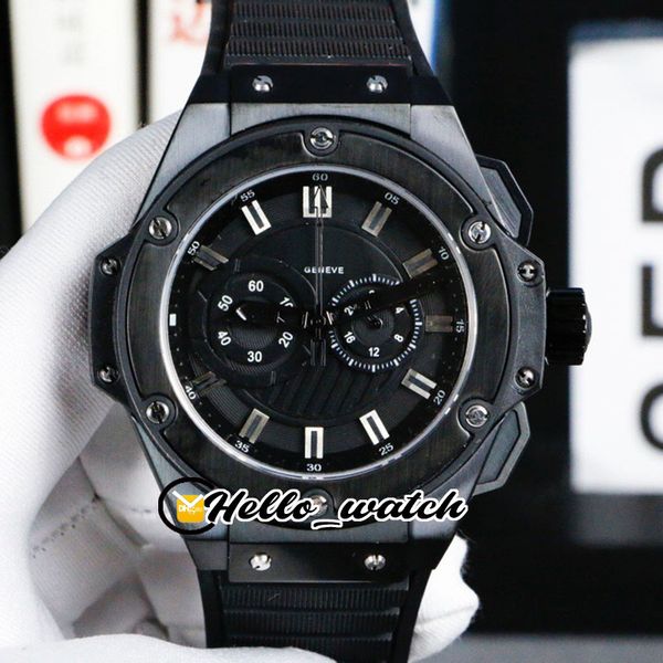 

new big face 48mm pvd black steel case miyota quartz chronogrpah mens watch black dial rubber strap sport watches hello_watch 2 color, Slivery;brown