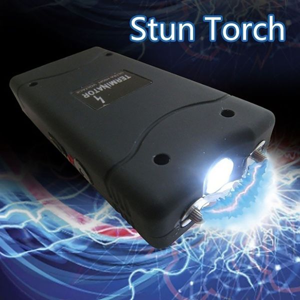 

mini portable powerful self defense torch black electric shocks lantern protect yourself