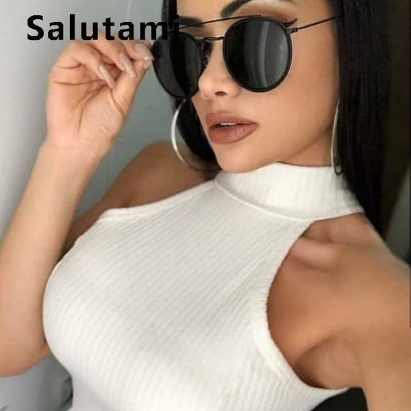 

vintage round sunglasses for men 2020 new fashion alloy double bridge black sun glasses women retro brand shades uv400 oculos, White;black