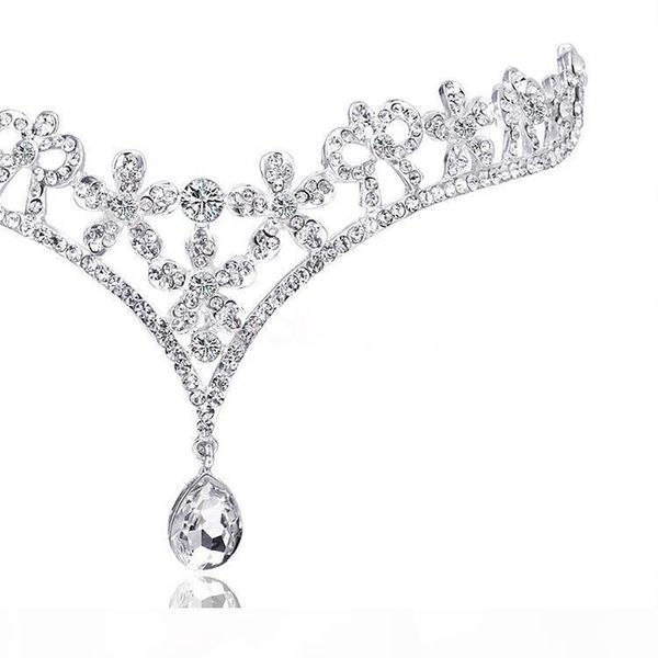 

бесплатная доставка цепи моды кристалл tiara корона волос аксессуары для волос свадебные quinceanera ювелирных pageant волос, Golden;silver