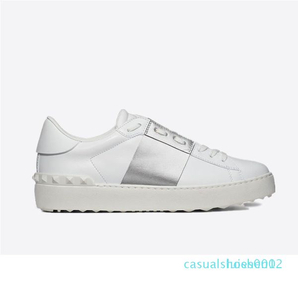 

new arrivel designer shoes white fashion menss women leather casual open low sports sneakers size 35-46 with box c12, Black