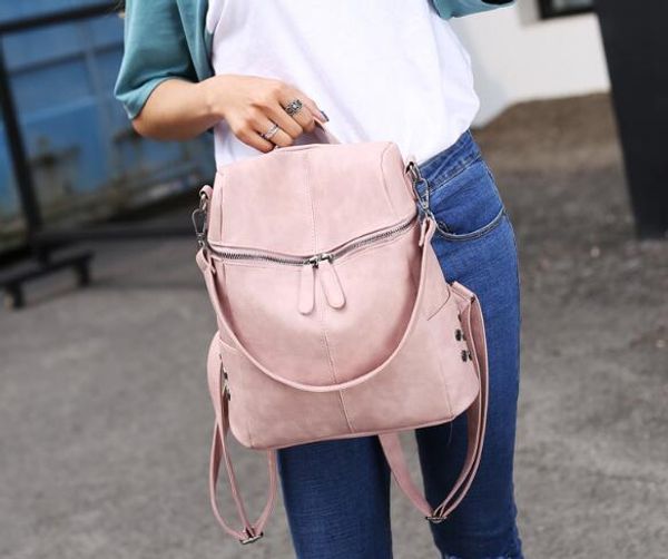 

women backpack students schoolbag casual rivet lady travel backpack shoulder bags