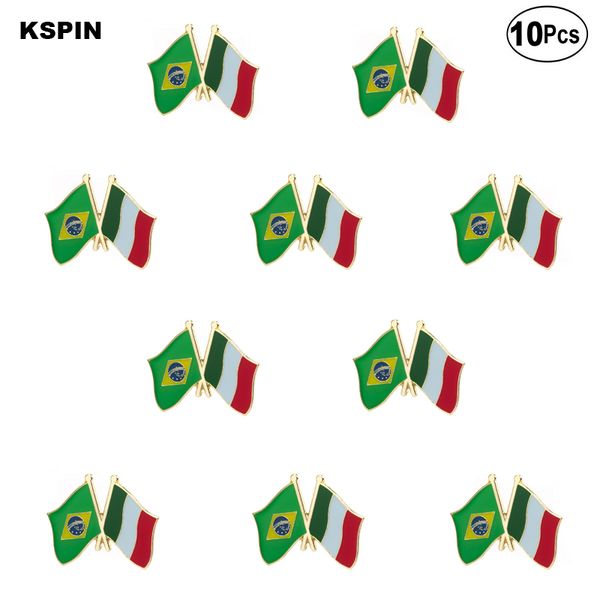 

brazil & italy flag lapel pin flag badge brooch pins badges 10pcs a lot, Gray