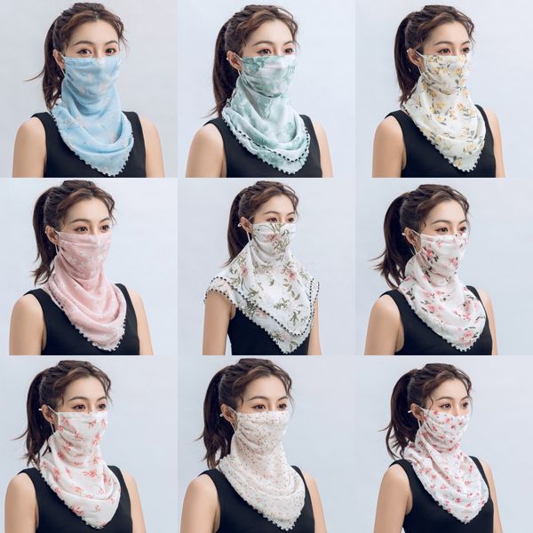 

ice silk cycling magic scarf printed masks sunscreen sports mask outdoor riding neck magic scarf#409, Black