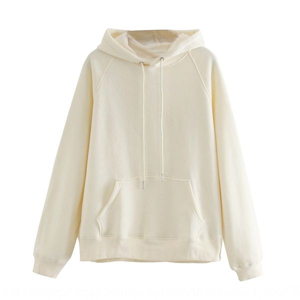 

q5741-korean women's sweater woolwool wool clothing 2020 autumn and winter new loose large pocket fleece hooded sweater for women hq5ey, Black
