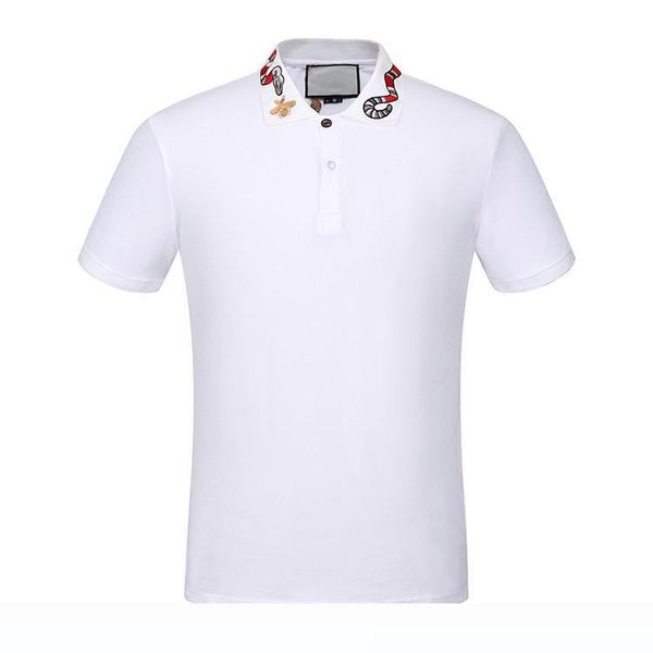 

2018 new arrivals fashion early spring summer men polo shirt cotton short sleeve shirts jerseys brand clothing with kingsnake embroidery, White;black