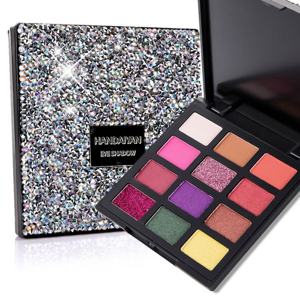 HANDAIYAN 12 Farben Matt Glänzende Lidschatten-Palette Make-up Glitzer-Lidschatten-Palette Wasserdichte Augenkosmetik