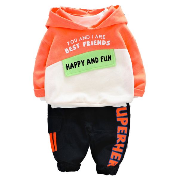 

new autumn clothes children fashion clothing girl boy hoodies pants 2pcs/sets spring kids infant outfit toddler letter tracksuit, White