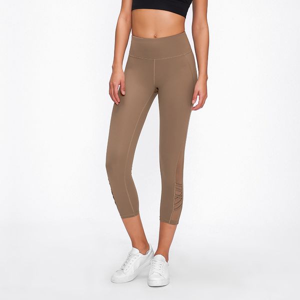 

yogaword lu leggings mesh braided lu yoga pants women's high waist slim indoor sport cropped pants musculation align leggings workout p, White;red