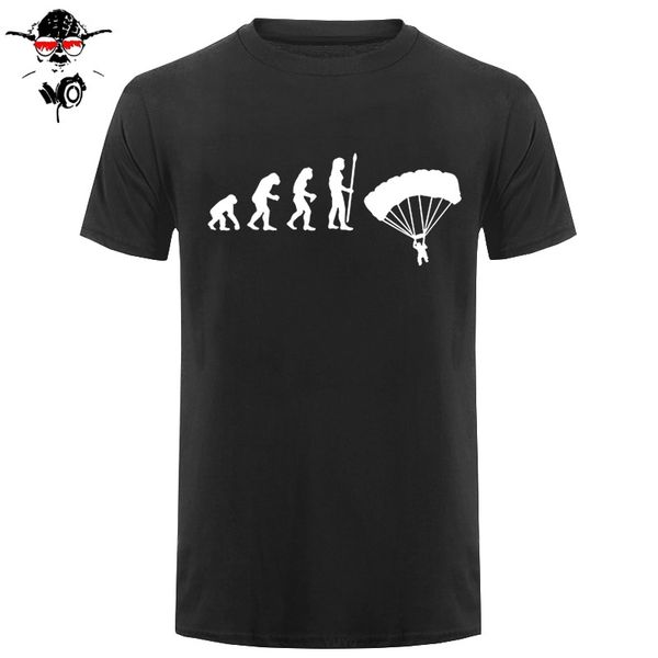 

new summer fashion paraglider t shirt men short sleeve cotton o-neck ape evolution t-shirt mans tshirt born to fly