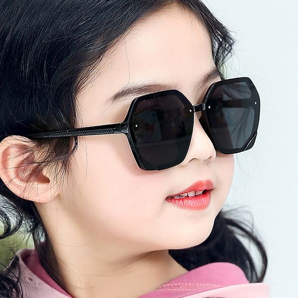 

2020 vintage children hexagon sunglasses fashion colorful gradient kid sun glasses boy girl retro uv400 mirror goggle, White;black