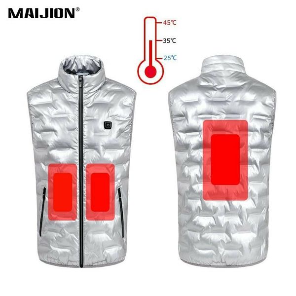 

men intelligence heating keep warm waistcoat sleeveless hiking vests male fishing climbing sports clothing outdoor washable, Gray;blue