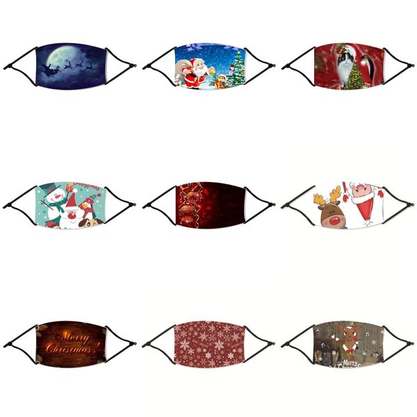 

children anti-pollution christmas masks boys girls pm2.5 cartoon mouth face christmas masks kids anti-dust earloop washable reusable cott#80, Black