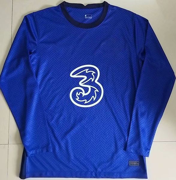 

long sleeves #22 pulisic #11 werner soccer jerseys 20-21 men home soccer shirts blue #10 willian #19 mount full sleeve football uniforms, Black;yellow
