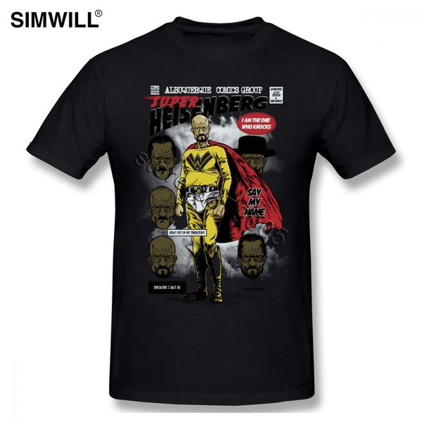 

men unique short sleeves super heisenberg print tee shirts o-neck soft cotton tshirts breaking bad t shirt merchandise