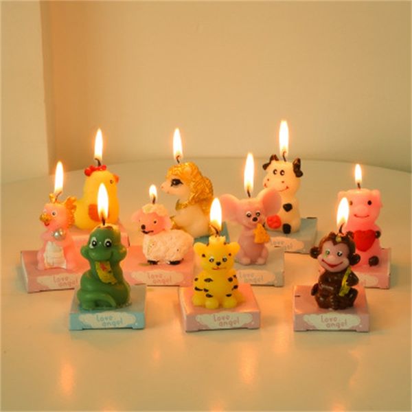 

chinese zodiac animal candle cartoon lovely mouse tiger rabbit dog birthday cake party wedding candles decoration 2 8yy h1
