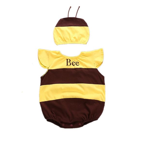 

2020 new summer newborns clothes cotton romper with hat set yellow little bee costume set cartoon outfits kids boy clothing, Blue