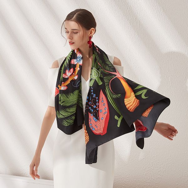 

130 * 130см новых женского шелкового напечатанных большой площадь шарф уличной мода темперамент женщин шаль шарф top grade подарки шарфы, Blue;gray