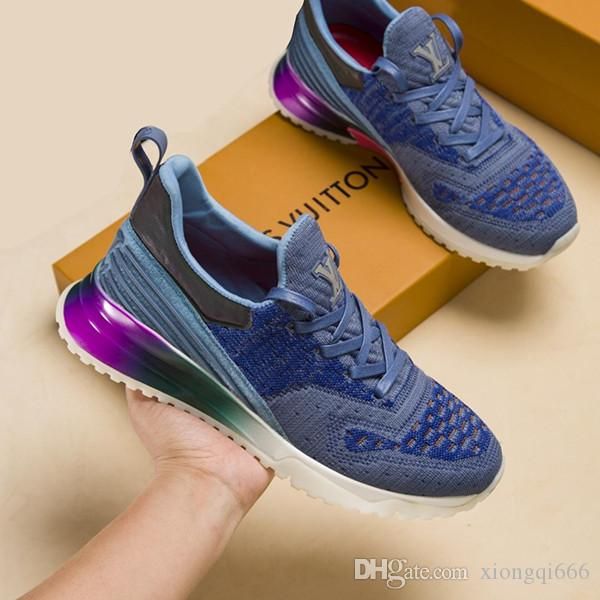 

high-end men's knitted casual shoes, comfortable and versatile, men's casual sports shoes with box, Red;white