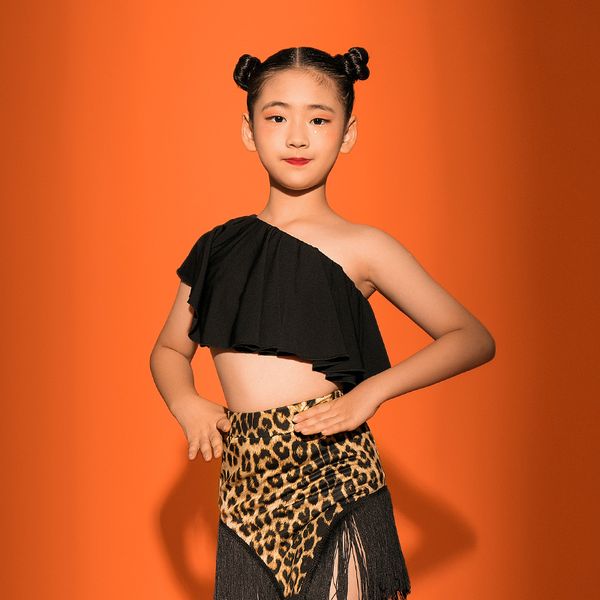 

latin dance for kids practice clothes new summer latin dance competition performance clothing rumba outfit vo1216, Black;red