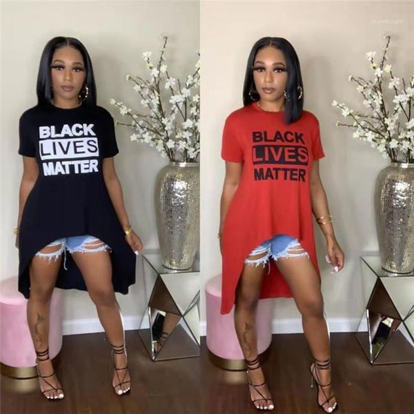 

neck loose casual irregular tees summer apparel women letter print womens designer tshirts fashion crew, White