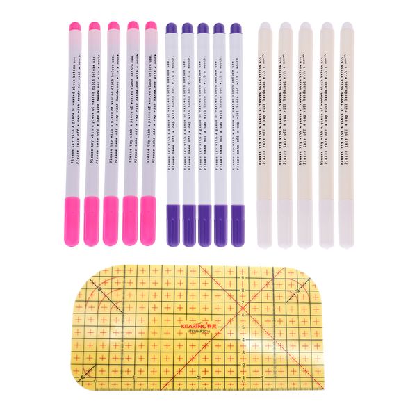 

diy patchwork ironing control ruler sewing tools & 15 water soluble pen, Black