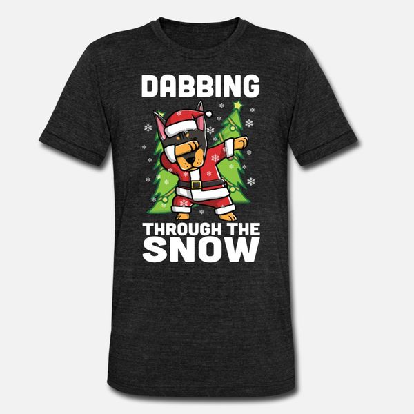 

doberman dabbing christmas t shirt men create cotton o-neck homme sunlight new fashion summer style vintage shirt
