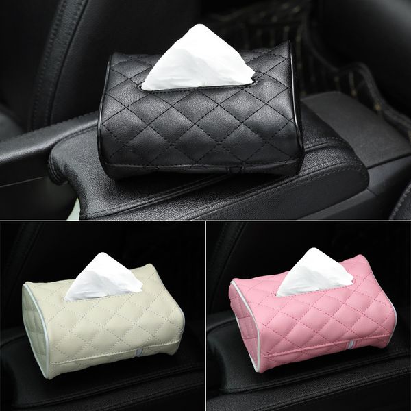 

multi-functional leather tissue box car sun visor chair back home l business tissue boxs rectangle organizer box storage