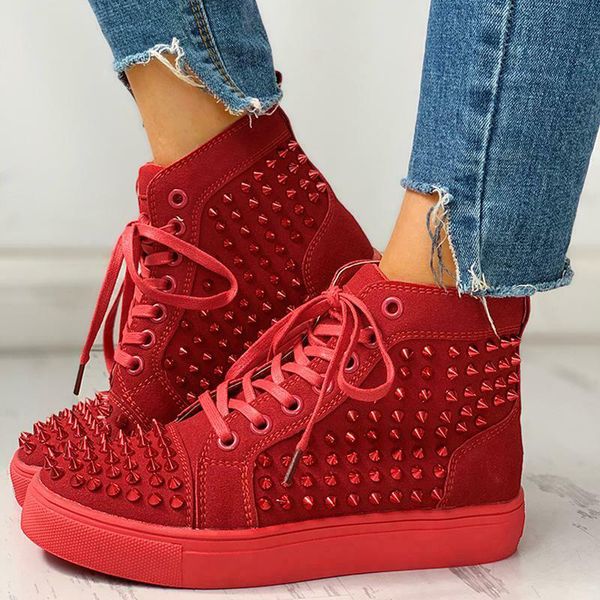 

selling solid studded eyelet sneaker lace-up casual flat martin boots for women -b5, Black