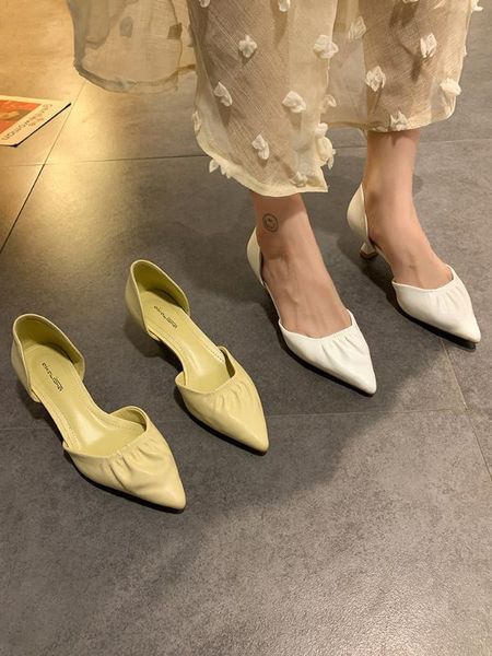 

the new hollow han edition joker with shallow thin mouth pointed sandals, Black