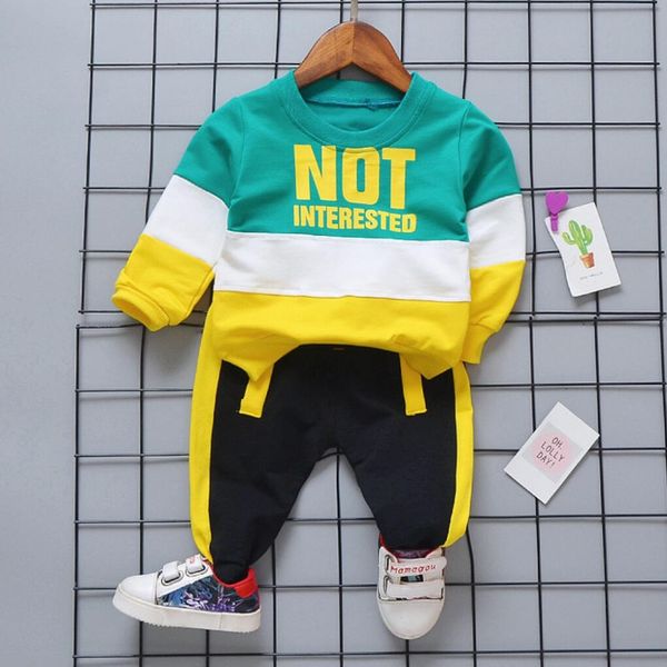 

boys spring autumn cartoon leisure long sleeved t-shirts + pants newborn baby boy clothes kids bebes suits, White