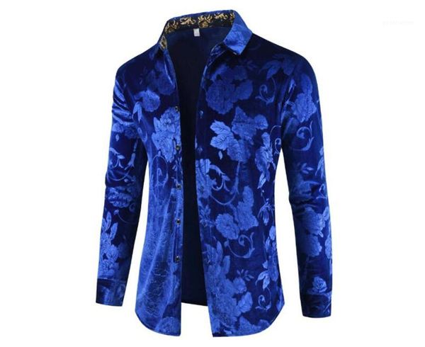 

shirt floral pattern embroidery homme single button shirt fashion male warm casual shirt designer mens thick, White;black