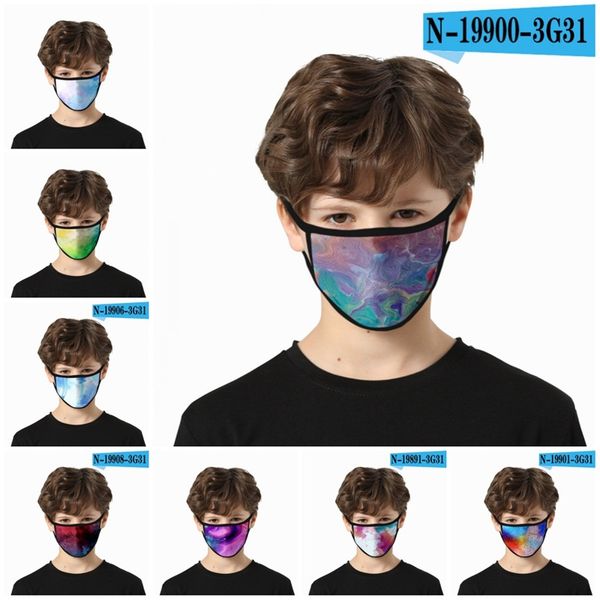 

dustproof respirator washable mascarilla reusable face masks 3d fashion printing iced silk watercolor color mixing children 2 2fdc d2