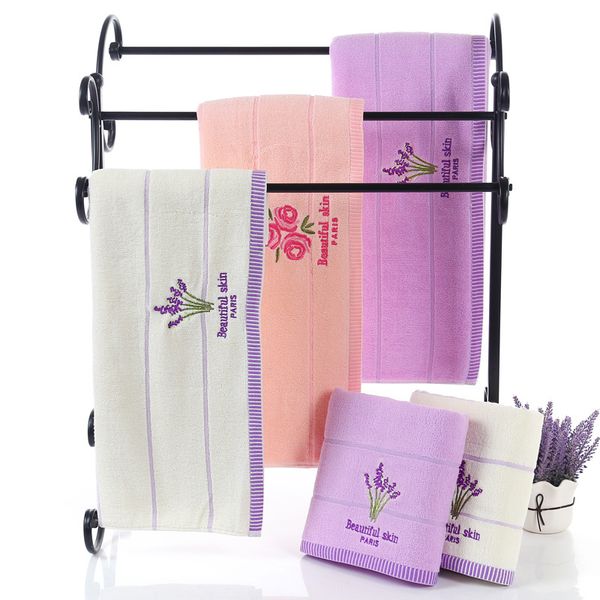 

70*140cm men and women plain cotton embroidered towels, beach towels, bath towel, thickened