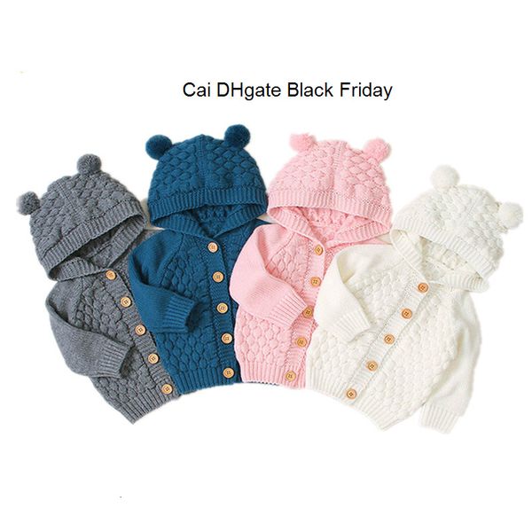 

children's baby sweater spring autumn girls cardigan boys knit coat kids hooded cute ears jacket winter toddler outerwear
