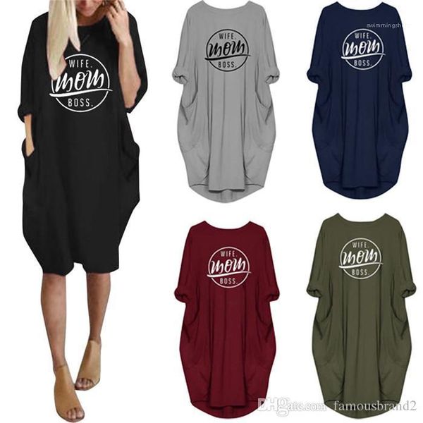 

сыпучие повседневные платья с длинным рукавом карманный печати модельер юбка повседневный праздник apparel womens осень зима, Black;gray