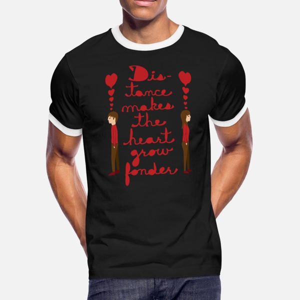 

distance makes the heart grow fonder t shirt men character short sleeve round neck family anti-wrinkle humor spring autumn cool shirt