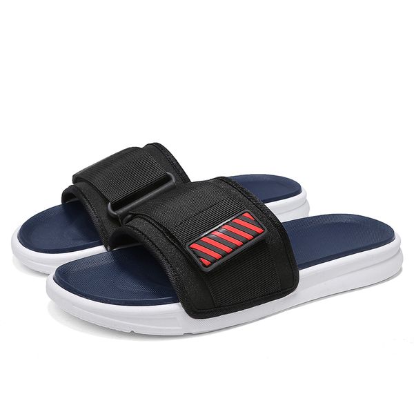 

2020 luxury slide summer fashion wide flat slippery with thick sandals slipper men women sandals designer shoes flip flops slipper k831-1, Black