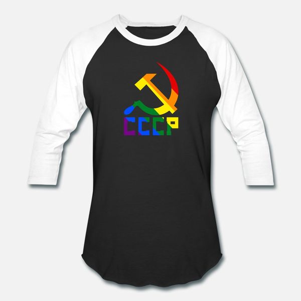

rainbow pride cccp t shirt men designer tee shirt o-neck original loose funny summer style novelty shirt