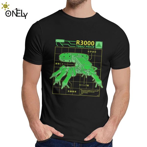 

men tee shirt ghost in the shell r3000 database cotton funny crewneck vintage t shirt