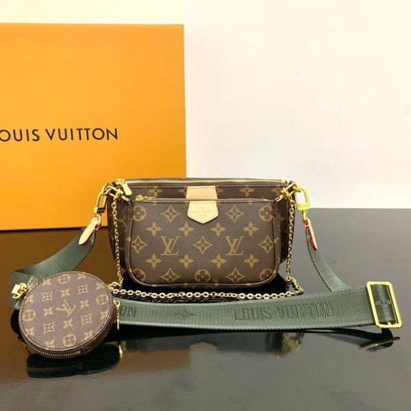 

multi pochette handbags purses 3 in 1 print flower mahjong package double side wide and chain shoulder strap crossbody bags